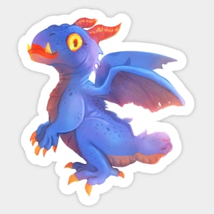 Blue tailless small dragon Sticker